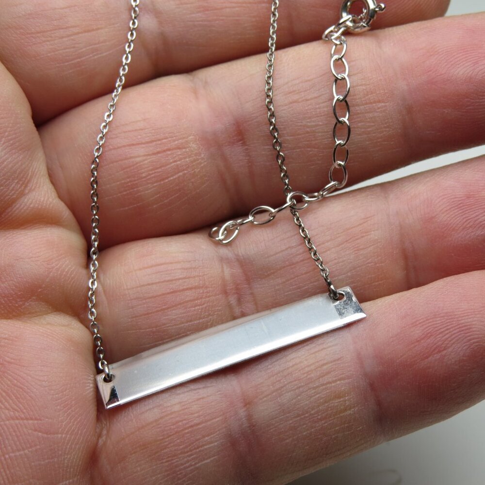 *925 Sterling Silver ID Name plate Necklace - Picture 4 of 5